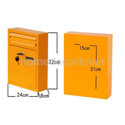 Tin Metal Post Mailbox Message Suggestion Box Wall Mounted Mail Box Security Mailboxes Lockable Rural Security Mails Locking