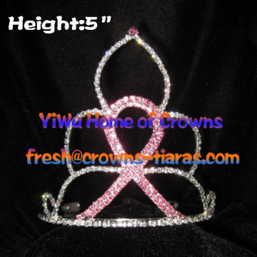 5inch Pink Ribbon Crowns Pageant Crowns