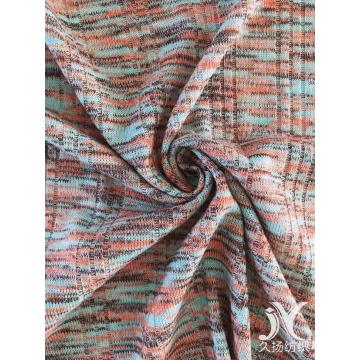 Tricot de tissu flammé côtelé multicolore