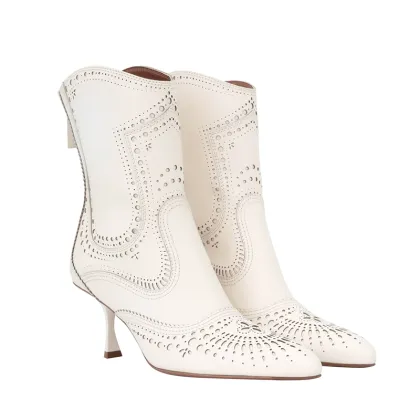 Women's Western Boot Mid-Calf Embroidered Riding Boots