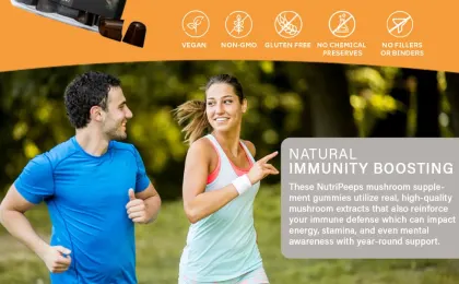 10 Mushroom Gummies Energy Immune Defense Brain Focus