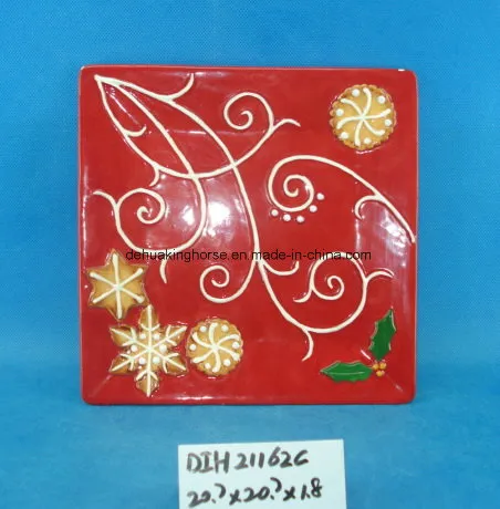 Hand-Painted Ceramic Square Candy Plate