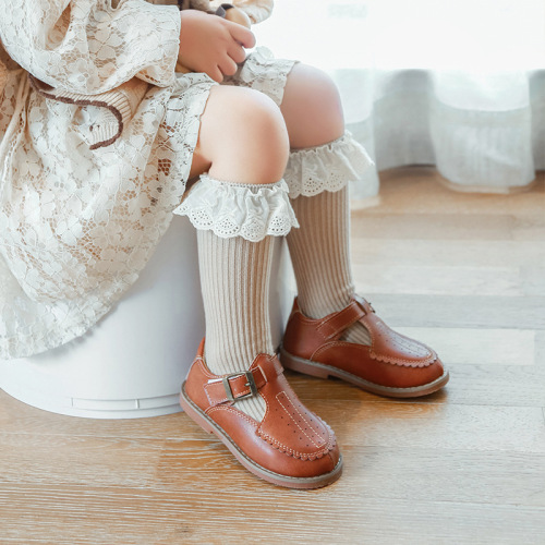 Длинные детские носки с оборками