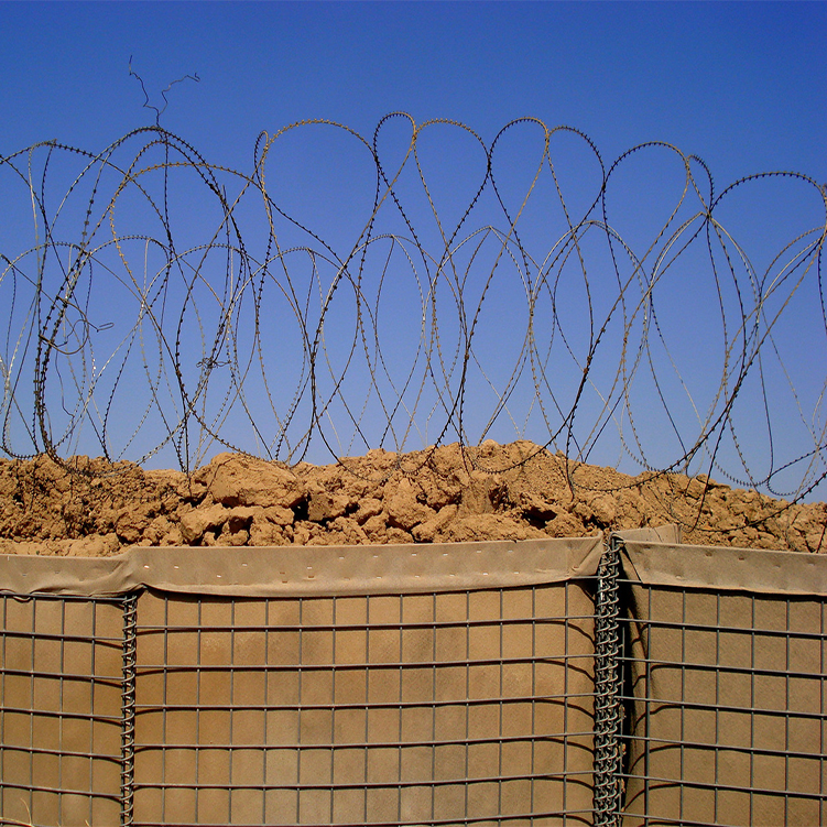 Welded Gabion Retaining Wall With Fence