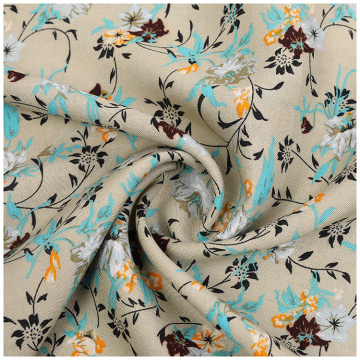 Floral Pattern Woven Rayon Challis Printed Fabric