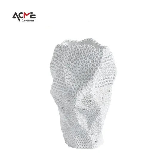 Contemporary Nordic Handmade Vase with Fluted Ribbed Textured Golden Finish: A Stylish Tabletop Decoration