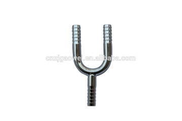 Equal shape barb U bend fitting, stainless steel, y tee, manifold