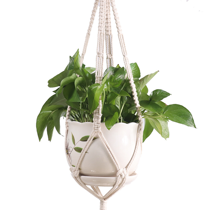 Cotton Rope Hanging Basket Flower Pot Net Bag