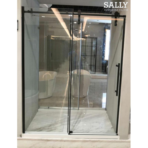 SALLY Matt Black Semi-Framed 8-10mm Sliding Shower Door