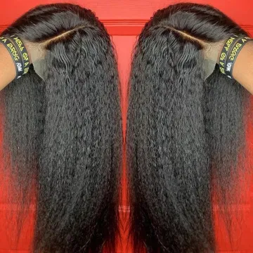 Ready To Ship Preplucked Kinky Straight Peruvian Virgin Swiss Lace Raw Straight 100% Hd Curly Human Hair Lace Front Wigs