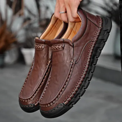 Custom LOGO Leather Loafers for Men - Factory Supply 4 Season Driving Shoes