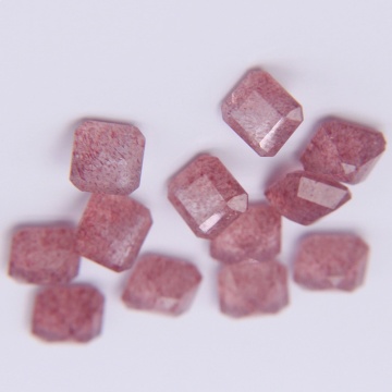 Semi Precious Strawberry Crystal Loose Stone Square Jewelry