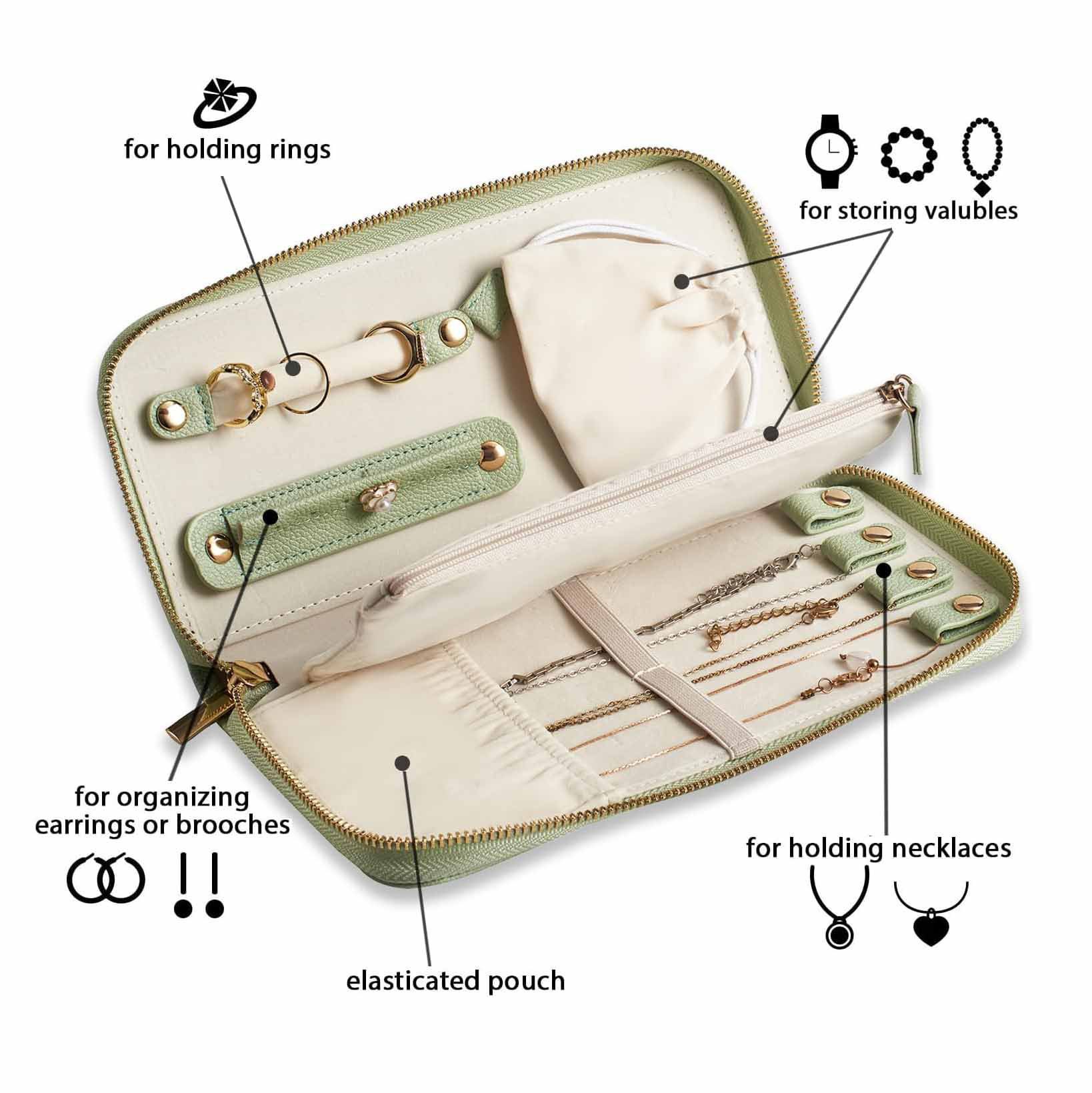 New Design Leather Portable Jewelry Travel Storage Box