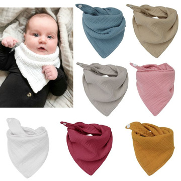 Solid Color Newborn Feeding Bibs: Soft Cotton Muslin Saliva Towels & Bandana Burp Cloths