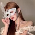 ماسک ونیزی توری پر سفید