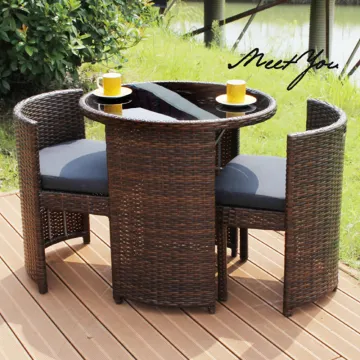 Rattan Coffee Table Set for Patio and Garden Furniture