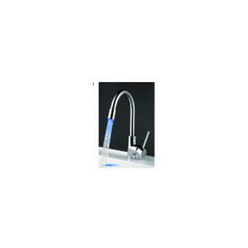 NEW LED Kitchen Faucet Pull Out And Swivel Brass Sink Faucet