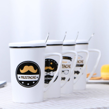 mustache ceramics mug
