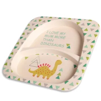 restaurant bamboo fibre children kids divided dinner eating feeding lunch plate sets dinnerware for baby