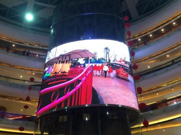 Curved LED display for shopping mall