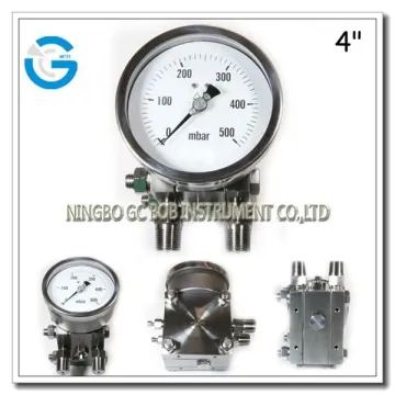 High quality 4 inch double diaphragm differential manometer