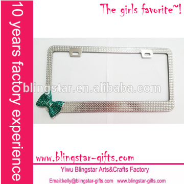 6 rows side bows stainless steel bling car license plate frame
