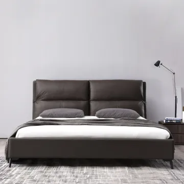 Luxury Queen King Bed Frame Genuine Faux Leather