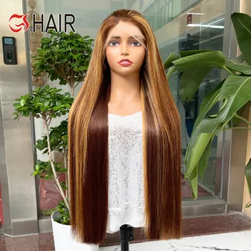 Cheap Ombre Brown and Honey Blonde 4/27 Human Hair Lace Front Wig