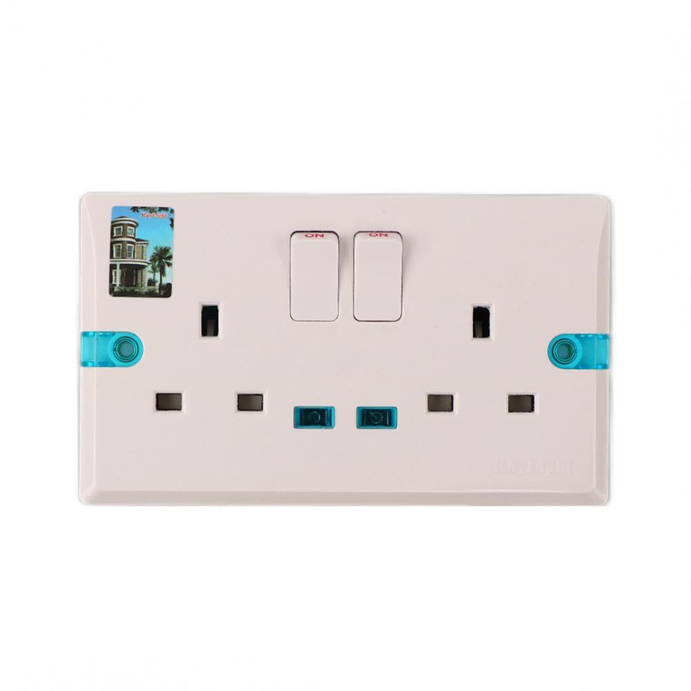 Royal Series 2x13A Wall Switch Socket med neon