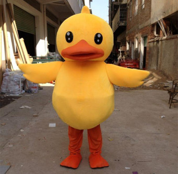 High Quality and Adorable Big Yellow Rubber Duck Mascot Costume Cartoon Performing Adult Size