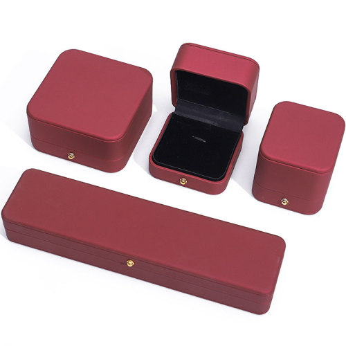 Luxury Red PU Leather Jewelry Box Packaging