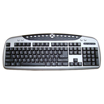 Multimedia Keyboard in Black, Built-in 12 Hot Keys