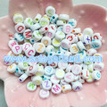 4x6mm acryl alfabet / letter munt ronde kralen met heldere letters