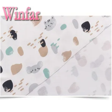 Cotton single jersey kid knitting printed fabric