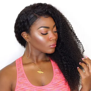 Hot Kinky Curly Wig 13x4 Pre Plucked Lace Wigs 150% Density Peruvian Remy Lace Front Human Hair Wig Curly For Women