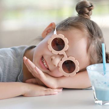 Top Sale Sun Flower Round Cute Kids Sunglasses for Boys and Girls Toddlers