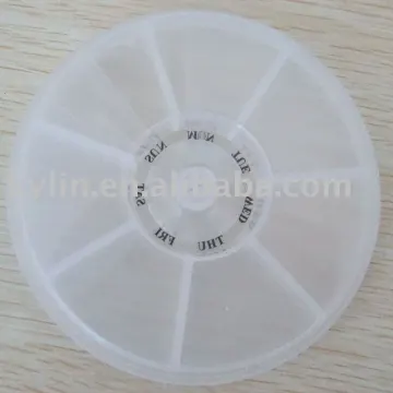 round shape plastic pill box