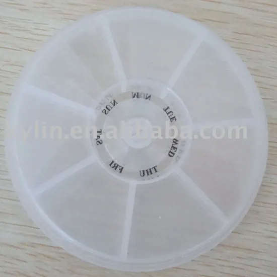 round shape plastic pill box