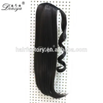 Deniya stock silky straight wrap around synthetic ponytail high quality ponytail