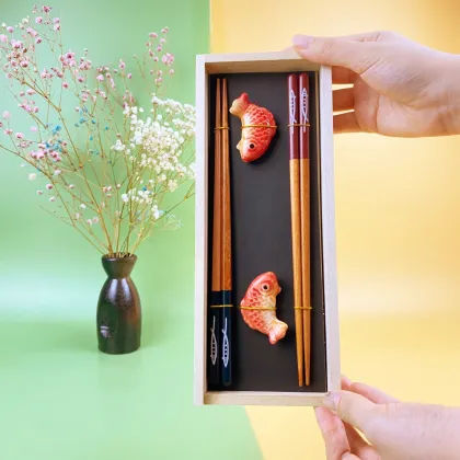 New Luxury Classic Japanese Saury Chopsticks Set with Wooden Box