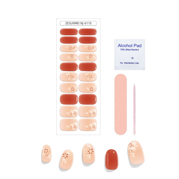 Hot Sell Semi-Cured Gel Nail Stickers - Full UV Semi-Baked Nail Wraps Factory