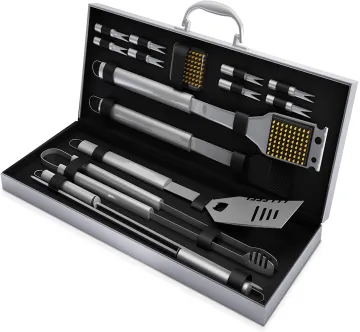 Grill Set Stainless Steel Camping BBQ Tools 16 pcs grilling accessories