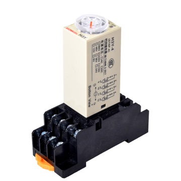 Power-On Delay Timer Relay with Base Socket for AC 110V, 220V, 380V - Available in Various Time Durations