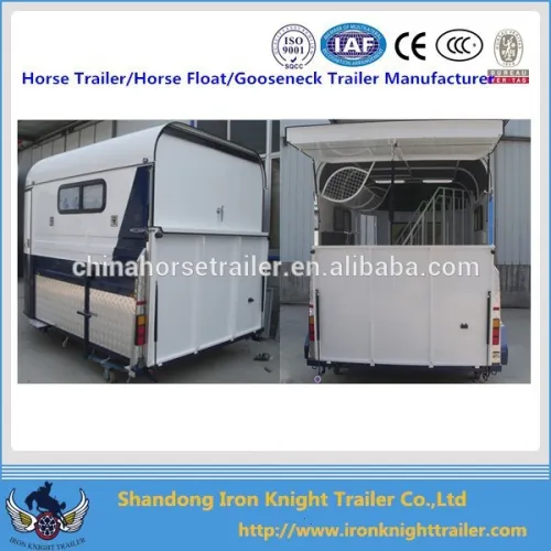 Two Horse Box Trailer Slant Load Full Trailer, High Quality Two Horse