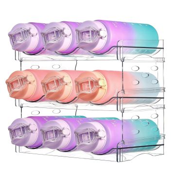 Rak organizer botol air yang dapat ditumpuk untuk dapur