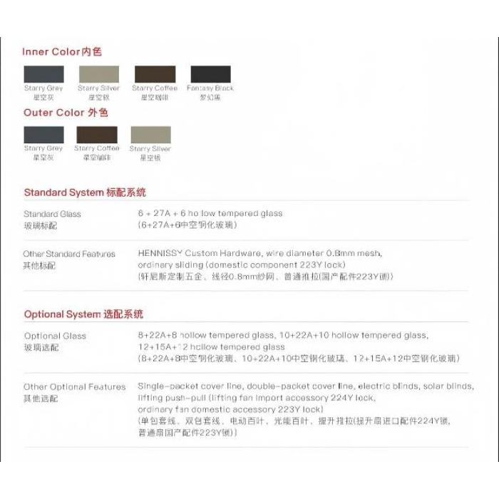 Sistema inteligente de porta deslizante de alumínio com ruptura térmica