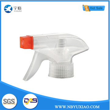 Прозрачный триггерный распылитель с оранжевым соплом