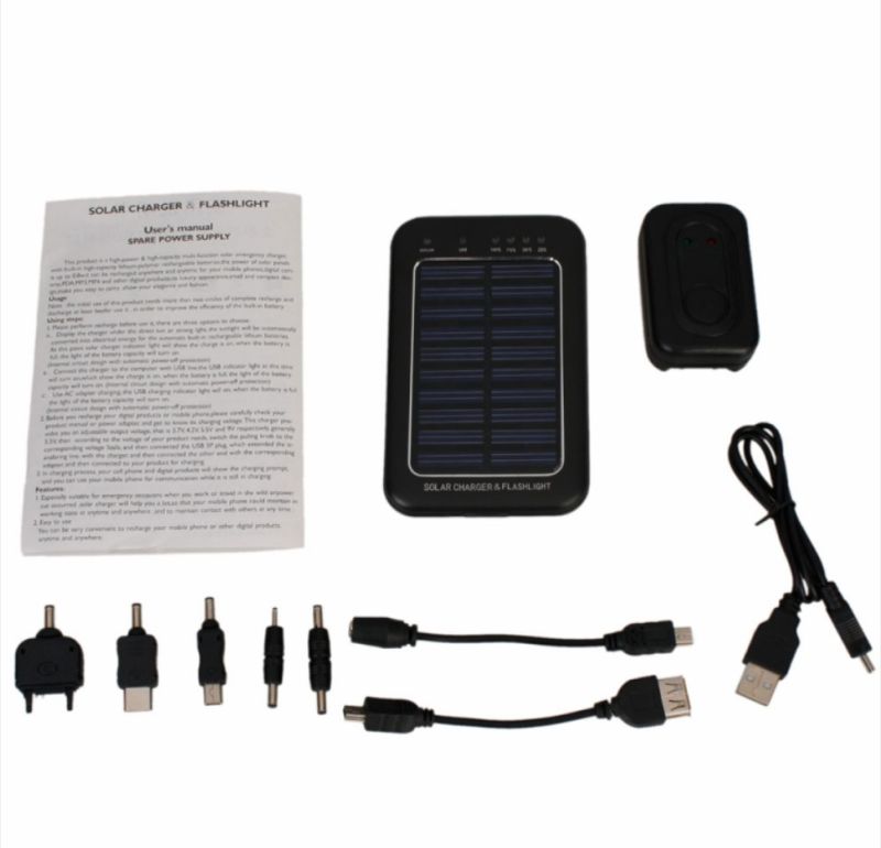2600mAh Multi-Function Solar Battery Charger with Flashlight