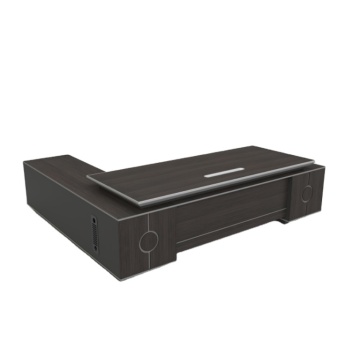 Modern Wooden Executive Desk with Side Cabinet