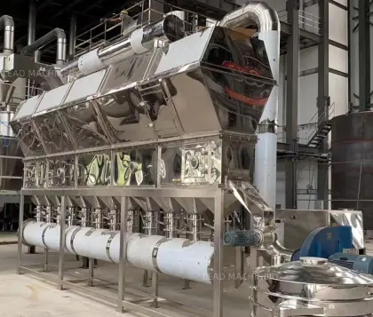Continuous fluid bed dryer Horizontal fluidized bed dryer